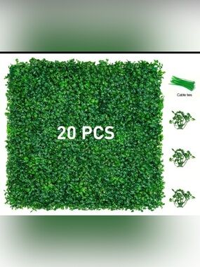 20 pcs Artificial Grass Wall Panels, Boxwood Hedge Wall Panels, Backdrop